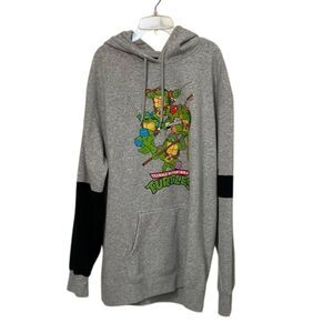 Nickelodeon Teenage Mutant Ninja Turtles Gray Hoodie Sweatshirt Adult Size 2XL